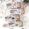 8 Stück/Set Holz- und Gummistempel Dekorative Holzstempel Retro-Lebensmotto-Stempel für Scrapbook-Karten Umschläge DIY Bastelplaner Journal