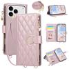 Applicable to iPhone17 leather case Samsung S26 Xiaoxiangfeng ring buckle zipper wallet insert card oblique span protective case A57