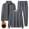 Autumn Winter Sports Set Plus Velvet Jacket+Hoodie+Pants 3Pcs Set Casual Tracksuits Men's Fleece Warm Sweatshirt Set