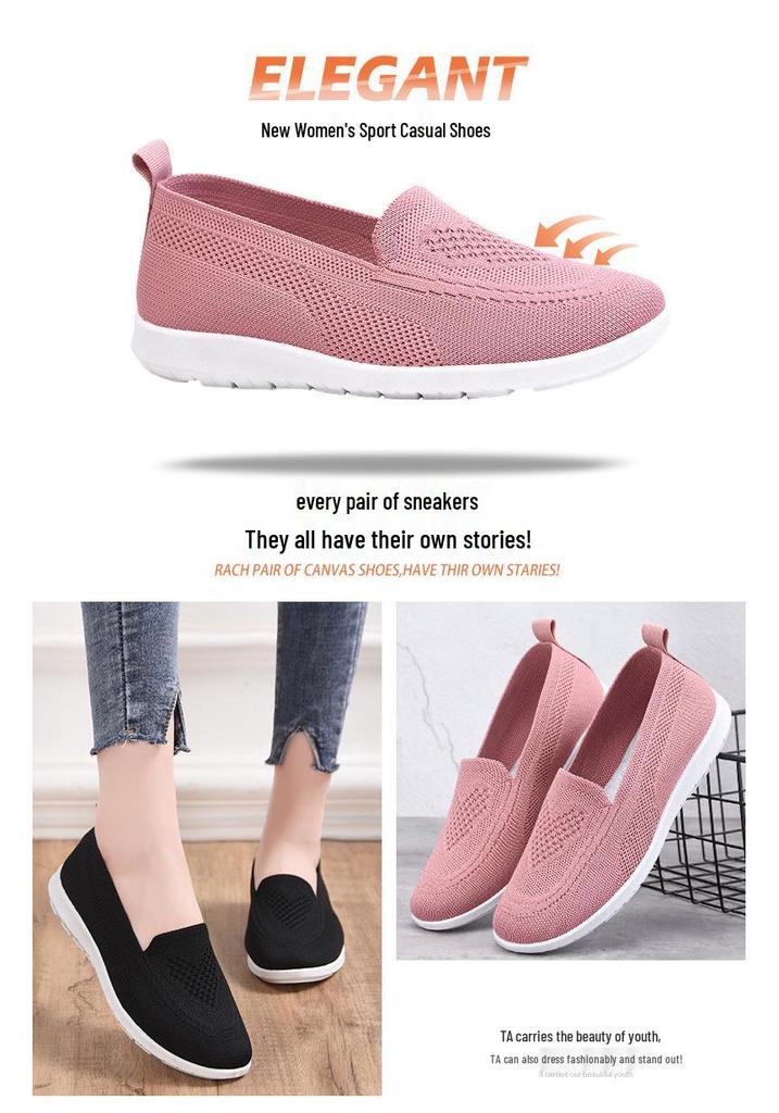Women's Spring Style Shallow Mouth Breathable Old Beijing Cloth Shoes – Versatile Casual Shoes for Middle-aged and Elderly Mothers