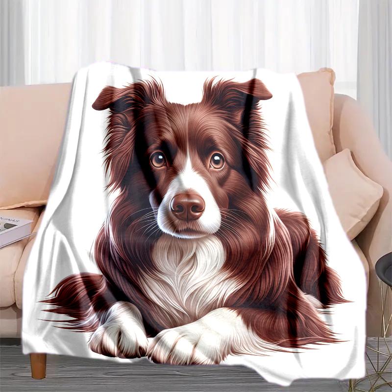 1PC Dog cute printed blanket, all season lightweight home office outdoor nap multifunctional blanket A8