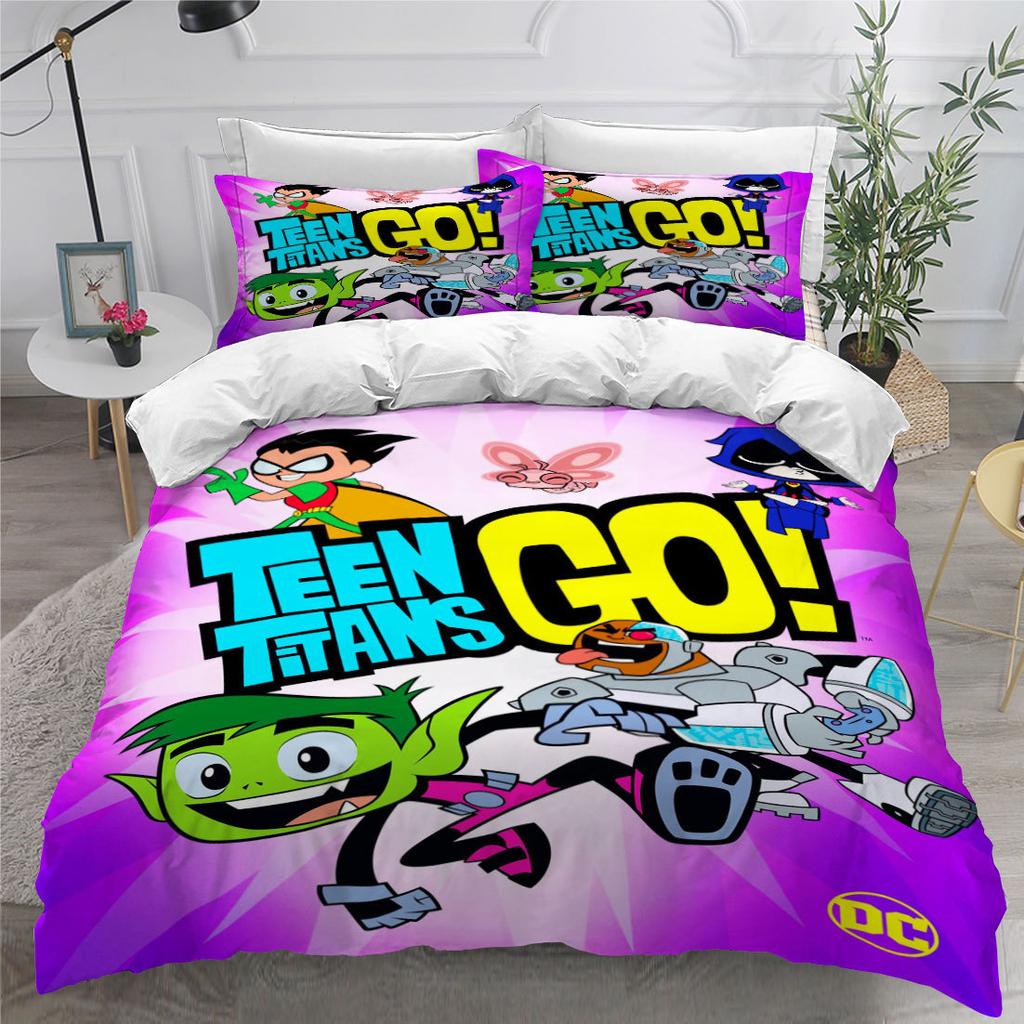 Animation 3D Digital Printing Three-Piece Home Textile Diy Quilt Cover Bed Pillowcase