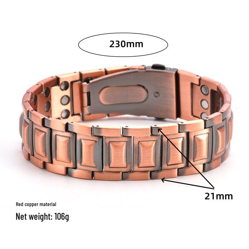 Мужской браслет для здоровья из чистой красной меди с магнитными камнями - Эксклюзив для трансграничной торговли