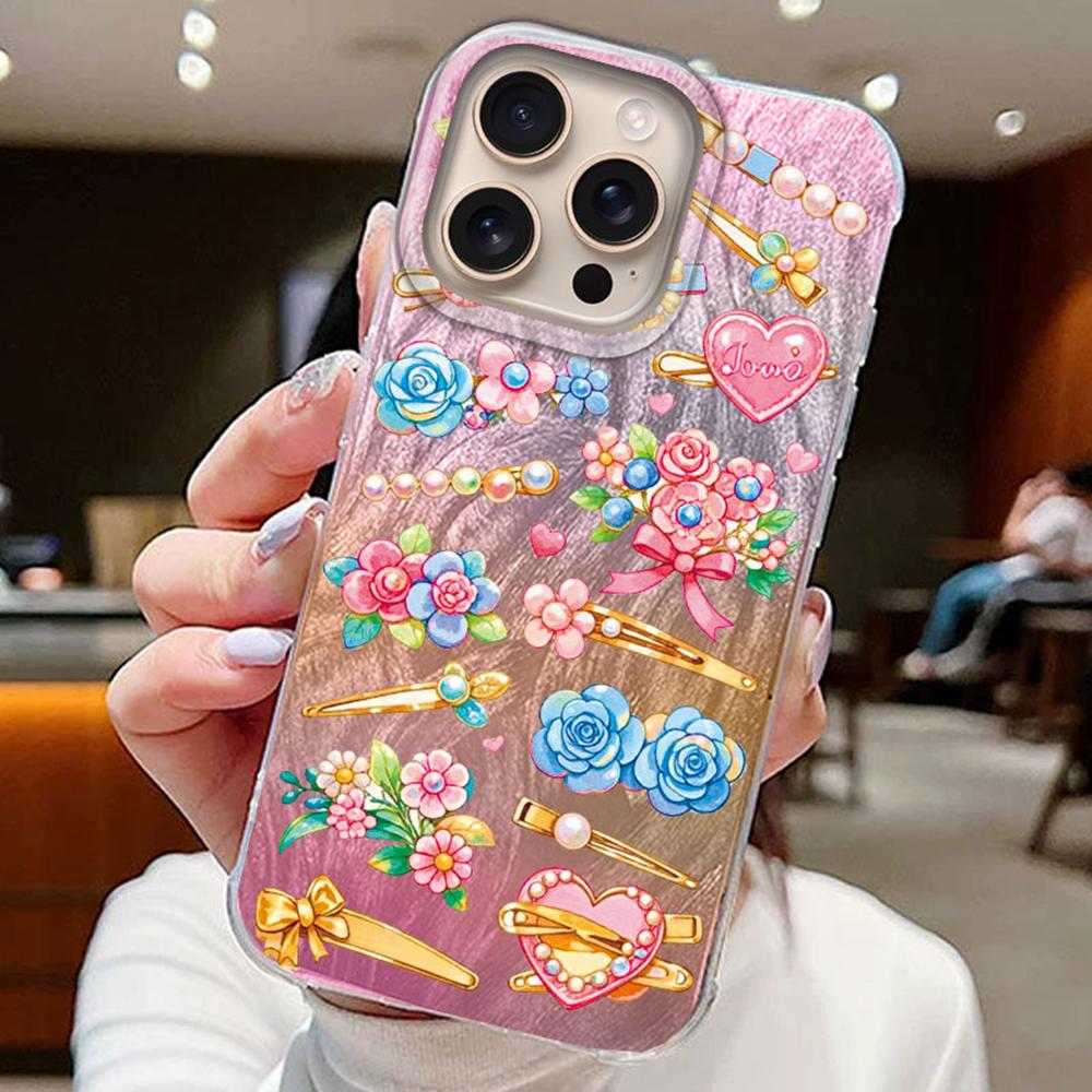 Blue Bow Green Heart Love Phone Cases For Apple Iphone 16 15 14 13 Pro Max 7 16e 16plus Back Shell Silicone Couple Fundas Cover