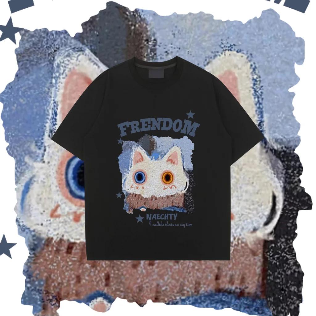 Street Hip Hop Prints Men Cotton T Shirt Othing Creativity Oversized Short Sleeve Street culture Tops Men T Shirt 2024 New Style