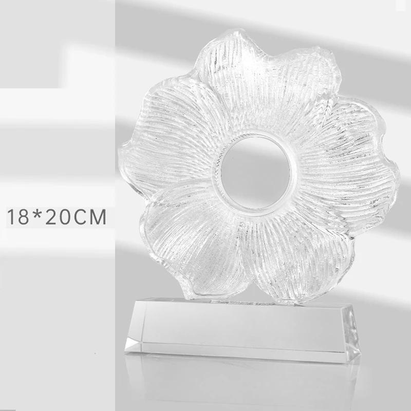 

Customized Crystal Trophy, Gold, Silver, Bronze, Enterprise Employee Annual Meeting Award Coloured Glaze Flower Shape Medal, 1Pc