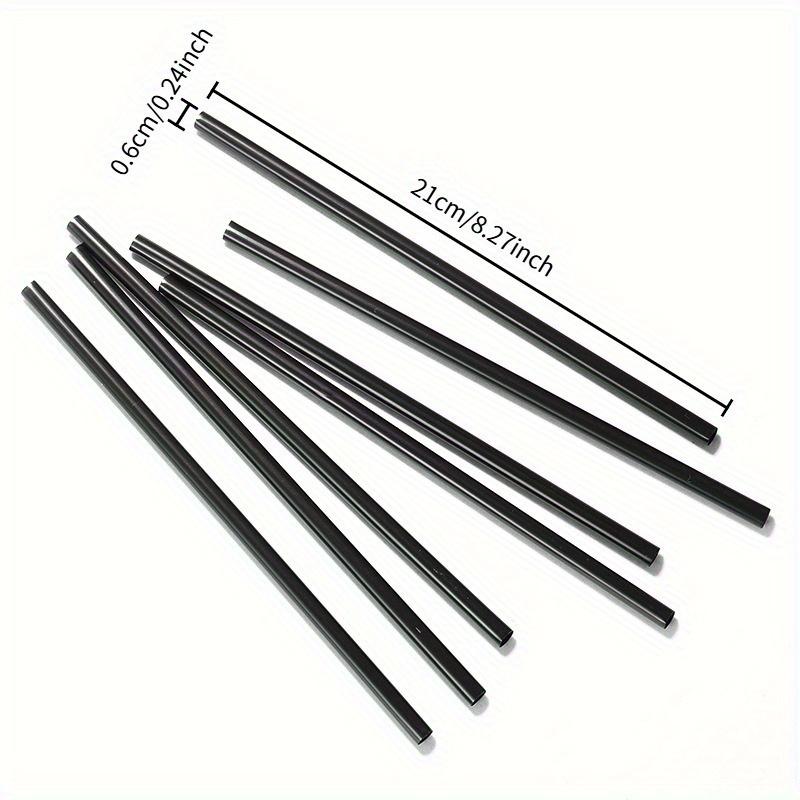 100pcs Thick and Durable Black Straws, Length 8.27 Inches/21cm, Diameter 0.24 Inches/0.6cm, Suitable for Kitchen,Milk, Soda