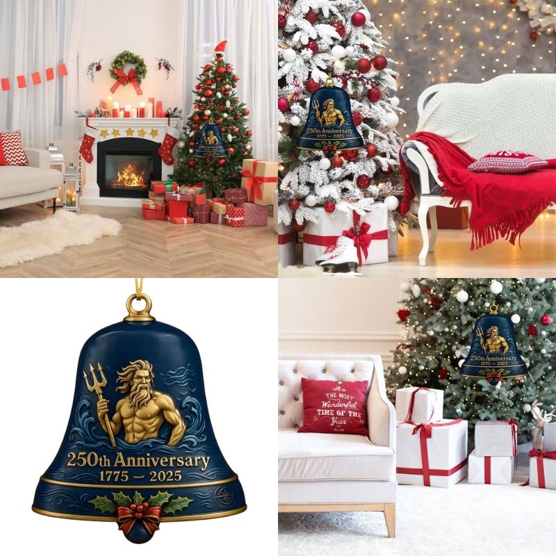Vintage Christmas Tree Bell Ornament 250th Anniversary Bell Hanging Decoration For Holiday Tree Mantels Decorations