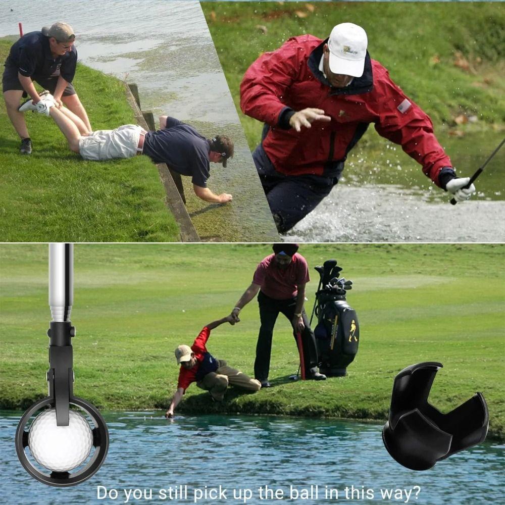 Adjustable Telescopic Golf Ball Retriever Locking Easy Grab Ball Golf Ball Picker Stainless Non-Slip Handle
