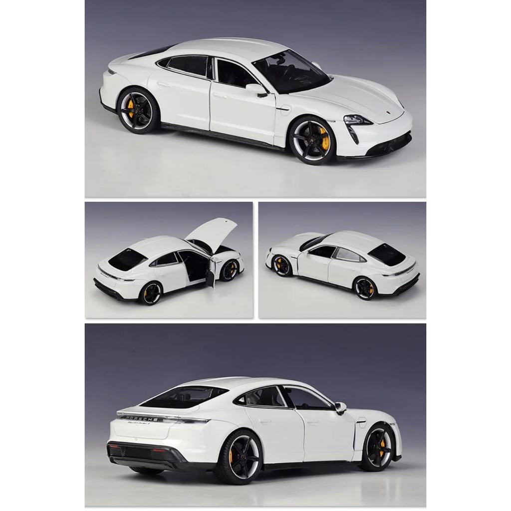 Welly 1/24 Porsche Taycan Turbo S Legering Sportsbil Modell Støpte Metall Nye Energikjøretøyer Bilmodell Simulering Leker til Barn Gaver