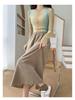 Women's High Waist Corduroy A-Line Mid-Length Skirt for Autumn/Winter