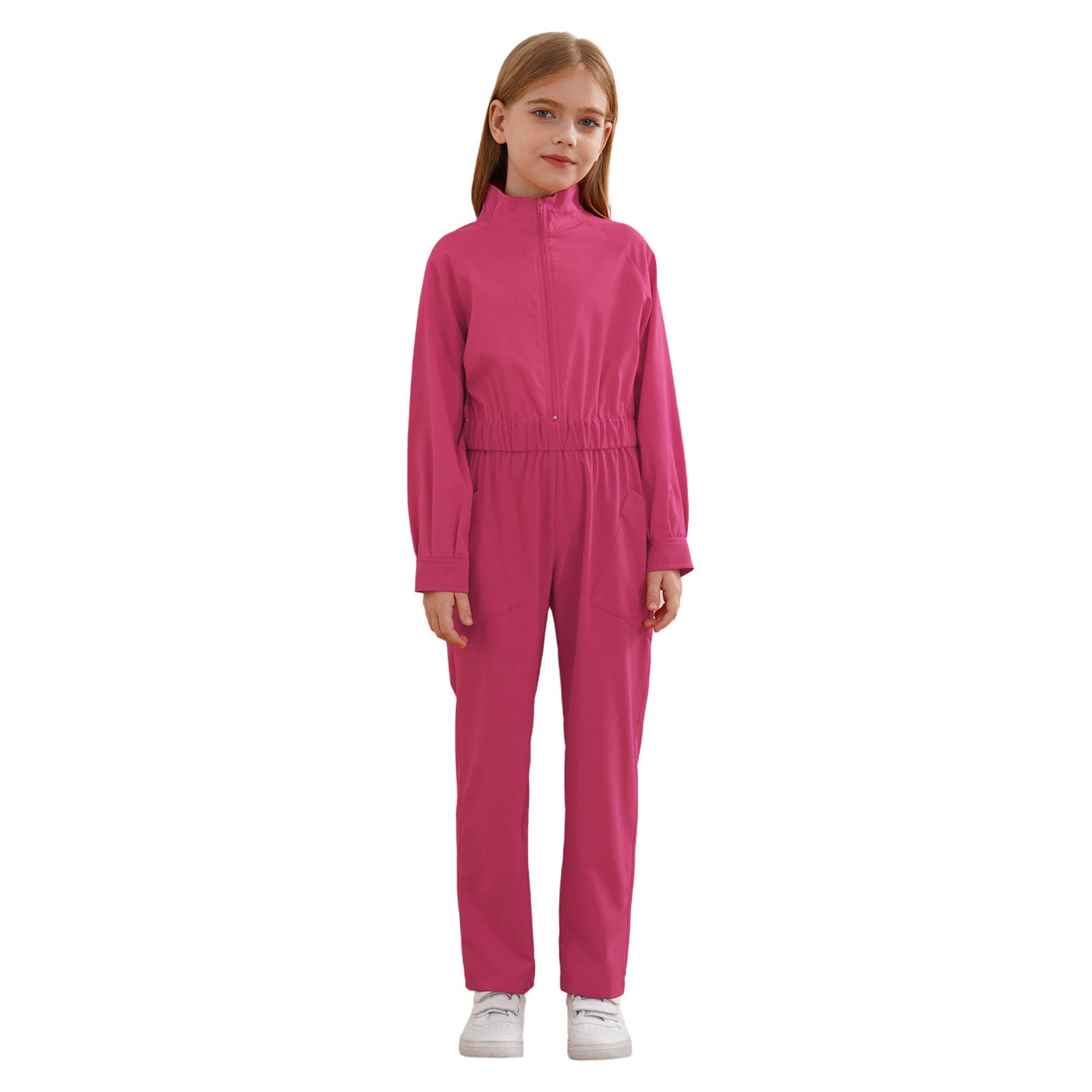 Costume Mécanicien Filles Garçons Combinaison de Vol Taille Élastique Salopette Pantalon Cargo Long Combinaison Combinaison de Vol Costume de Carnaval 6