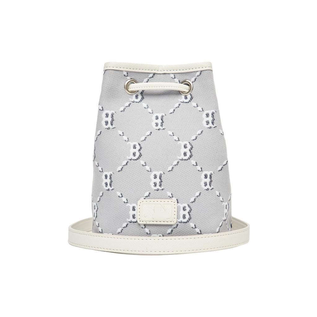 MLB Monogram Series Boston Red Sox Vintage All Over Print Bucket Bag Unisex Shoulder Bag Light-Gray 3ABMS022N-43GRS