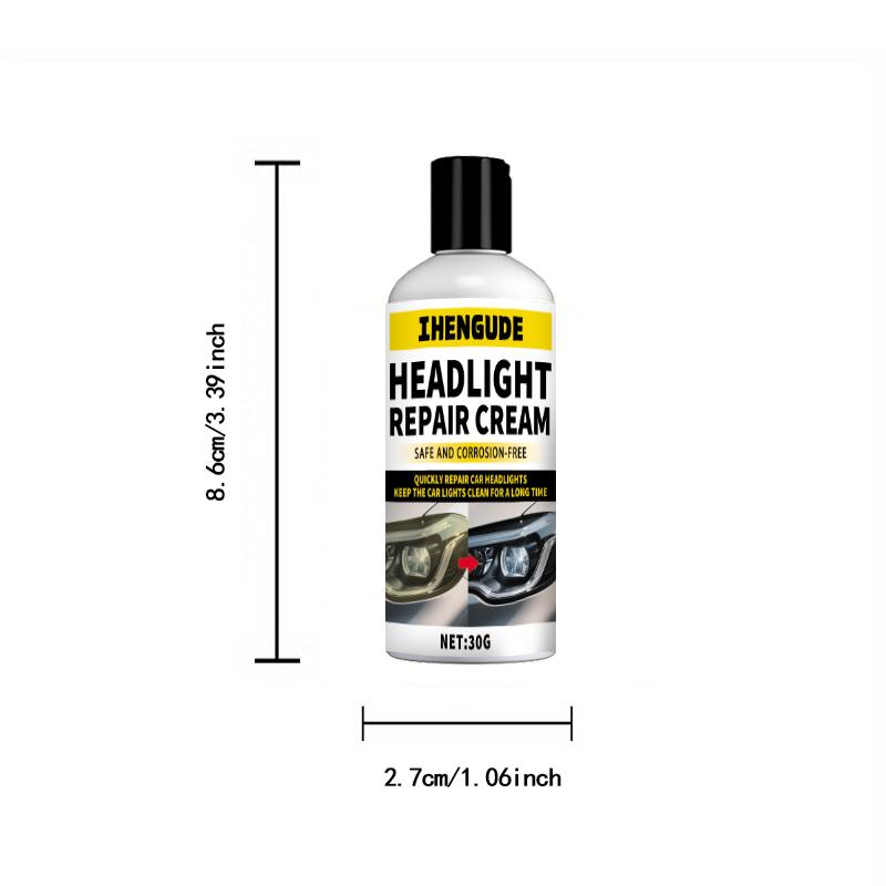 Professional Headlight Repair Agent - Improves Yellowing, Oxidation, and Fogging - Polishing Agent for Lenses, Creating Clearer and Bright