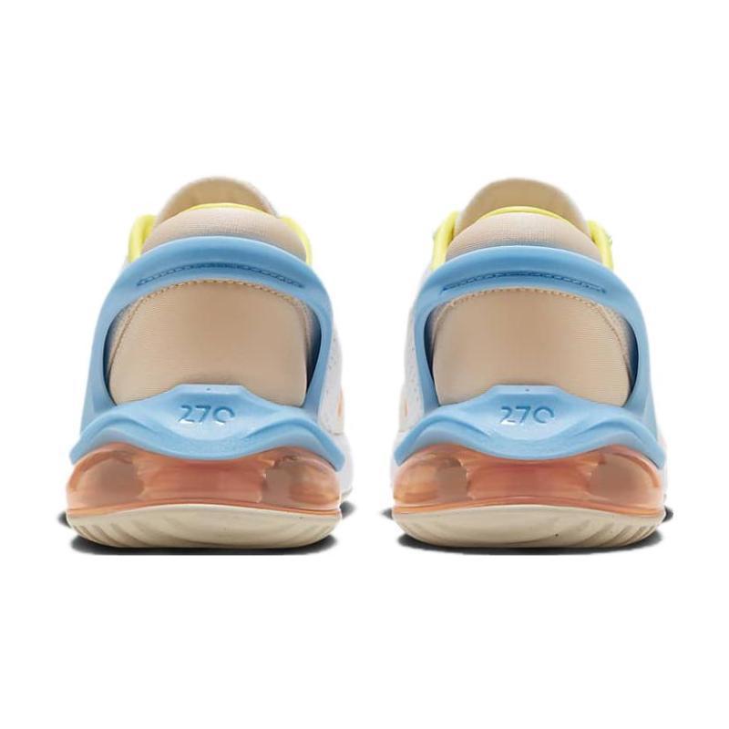 Nike Air Max 270 GO Cushioning, Wear Resistant Low top Kids Lifestyle Shoes White Blue Orange Unisex Sneakers FN9926-181