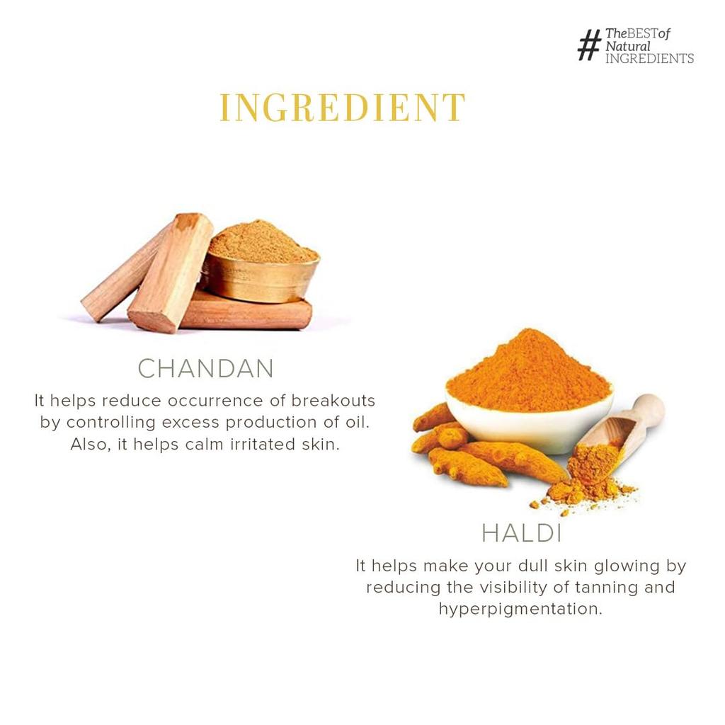 Khadi Natural Chandan Haldi Herbal Bath Soap With Essential Oils For Gentle Cleansing And Skin Care (125 g X  5 pcs )Pack Of 1