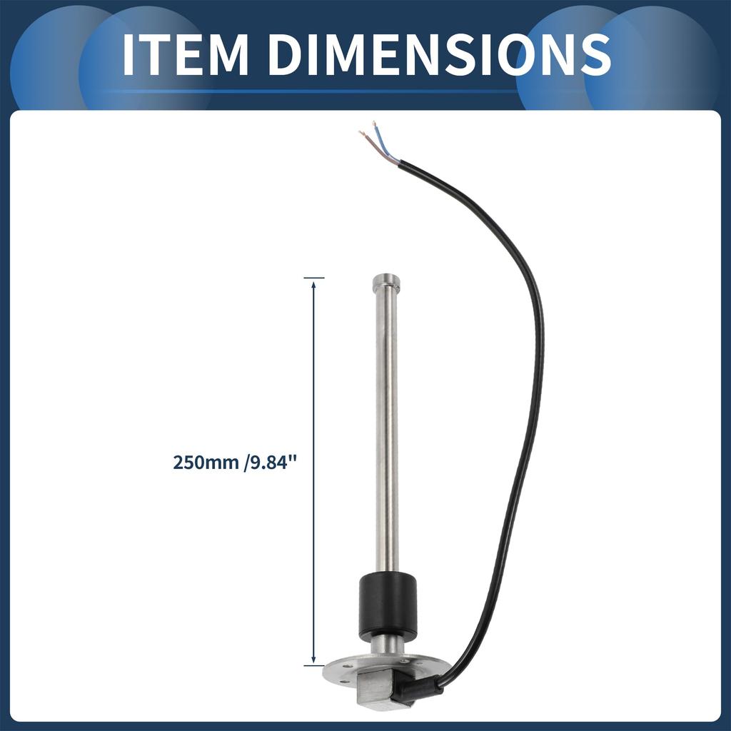 INFINAUTO Fuel Level Sensor, Fuel Level Gauge Kit, Fuel Meter, 250mm, 240-33ohm, for Boats, Vehicles, Trucks, and RVs