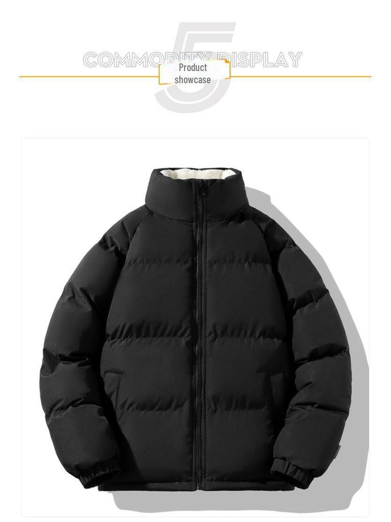 Men's Lamb Wool Velvet Padded Winter Coat - High Street Fashion, Loose-Fit, Warm Cotton Jacket