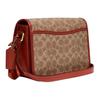 Coach Studio 25 C Logo Flap Classic Monogram Canvas And Leather Shoulder Crossbody Bag Large Women Bags Brown Red C6639-B4NQ4