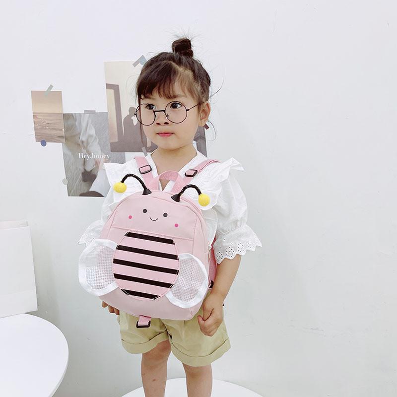 Adorable Cute Bee Children's Backpack Soft Nylon Material For Kindergarten Use