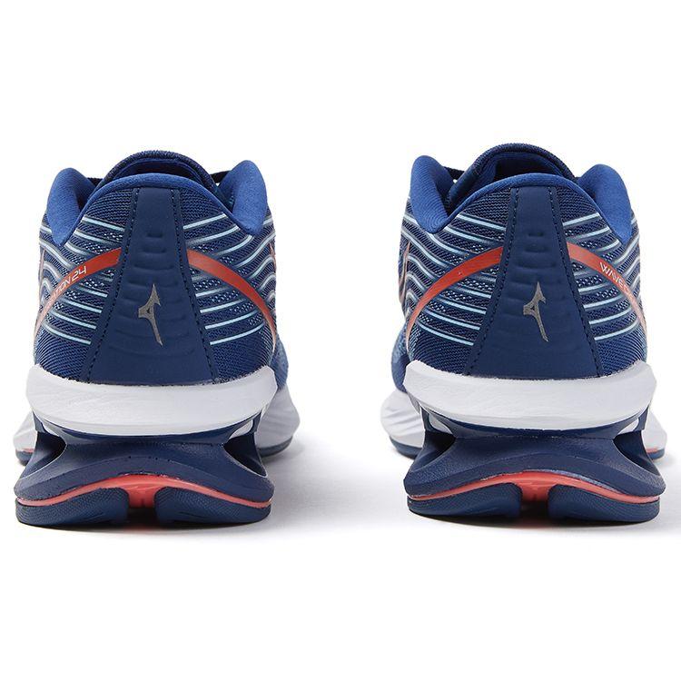 Mizuno Creation 24 Round Toe Lace-Up Shock Absorbing Non-Slip Wear-Resistant Low-Top Casual Running Shoes Unisex Sneaker Blue Orange J1GC230101