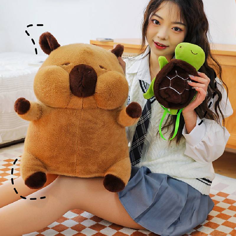 Capybara Toy Plush Turtle Backpack  Doll Childrens Birthday Gift Comfortable