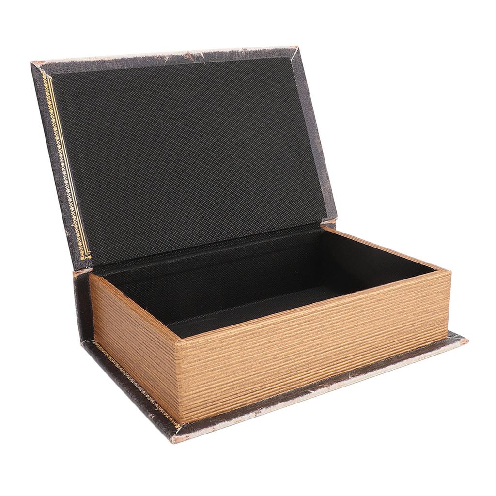 Decorative Book Box Wood Leather European Vintage Book Shape Storage Box Faux Antique Book Box for