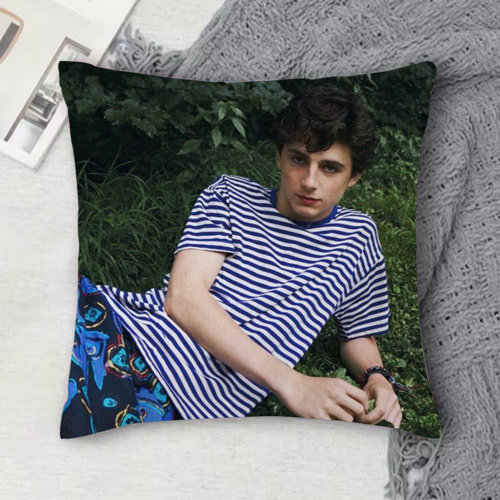 TTimothee Chalamet Doublesided Printed Square Decorative Cushion Cover for Sofa Living Room Home Decor
