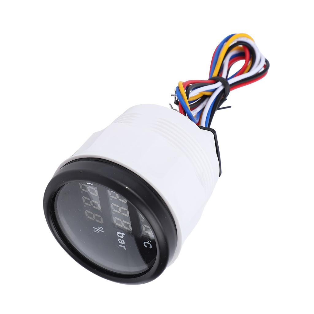 Fuel Level Oil Pressure Water Temp Meter 52mm 3 in 1 Backlight Digital Boat Marine Meter for RVs Trucks Cars