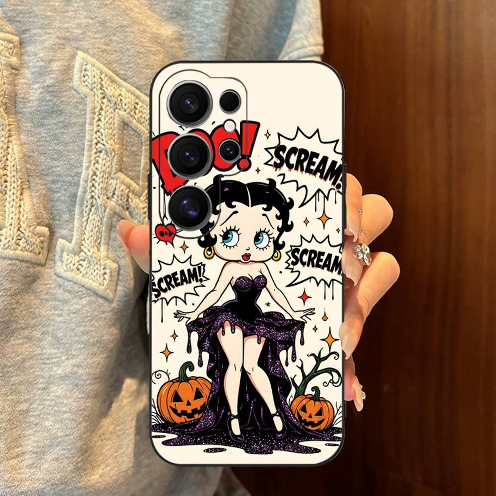 Custodia per Telefono Cartoon B-Betty B-Boop Per Samsung S 20 21 22 23 Lite Plus Ultra Trasparente Cover Cellulare Funda