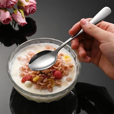 1Pcs Large Stainless Steel Spoon Wide Handle Spoons Porridge Dumpling Rice Kitchen Restaurant T J0R7