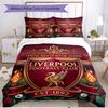 Parure de lit 3 pièces avec housse de couette (1*Housse de couette + 2*Taie d'oreiller, sans noyau), Ensemble de literie doux toutes saisons avec impression du Liverpool Football Club, Décoration de chambre à coucher à la maison Cadeau