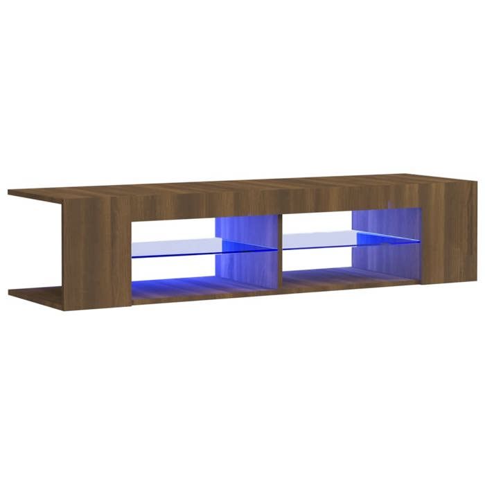 VidaXL Meuble TV avec lumières LED chêne marron 135x39x30 cm 815695