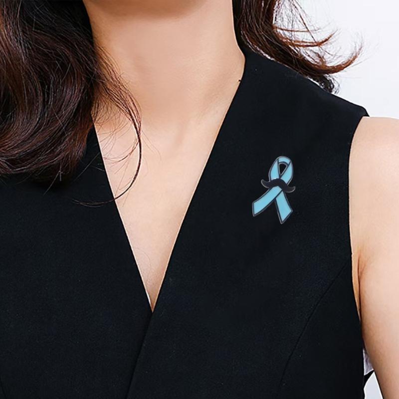 20Pcs Awareness Pins Blue Ribbon Brooch Pin For Women Healthcare Workers Decorative Lapel Pin For Clothing Embellishment