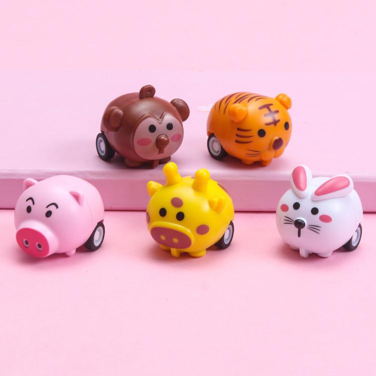 Tiger Rabbit Plastic Animal Inertia Toy Car With Push And Slide Function For Kids Development