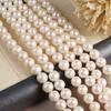 1String, White Natural Freshwater Pearls, 9-10mm, Handmade Near Round Pearl Beads for Jewelry Making DIY, Cheapest Items Available 36cm