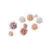 Hand-Woven Natural Freshwater Pearl Flower Ball Earrings and Beads