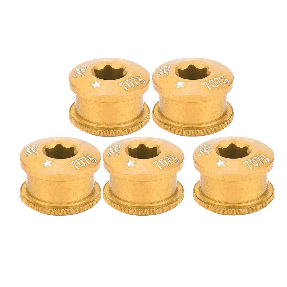 5Pcs Bicycle Bike Chainring Screw Chainwheel Bolt for Single Double Triple Speed(gold 5mm)