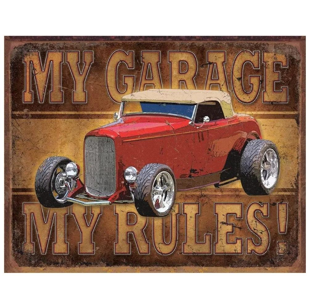 Funny Mechanic Shop Sign Mechanic Hourly Rate Reproduction Vintage Metal Sign Tin for Man Cave, Cars, Workshop Garage Wall Deco