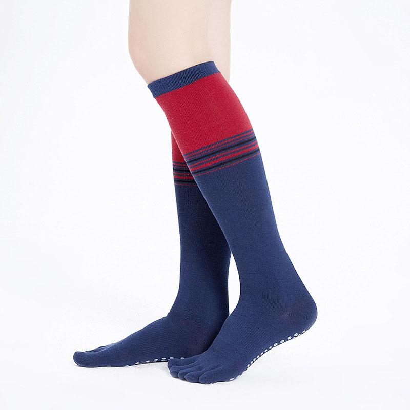 Long Non-Slip Stockings Five Fingers Grip Over Knee High Thigh Sock Women Autumn Winter Sport Dance Yoga Pilates Socks with Toes