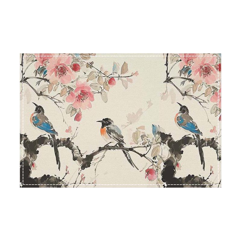 

Художественные салфетки под тарелки в китайском стиле с узорами из цветов и птиц, элегантные коврики для стола, для украшения обеденного стола 4PC-30X45cm