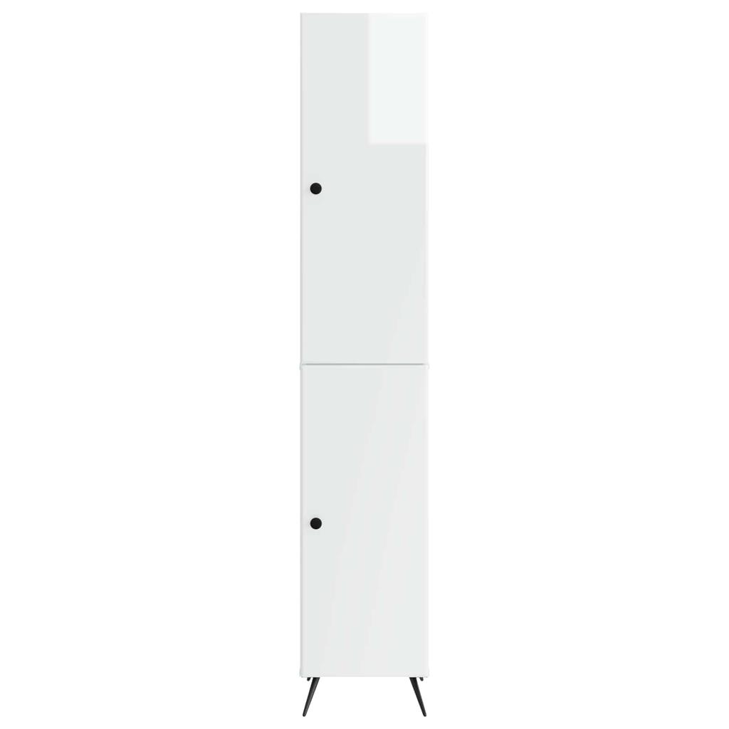 Cabinet Set 2 Pcs High Gloss White Wood Based Material