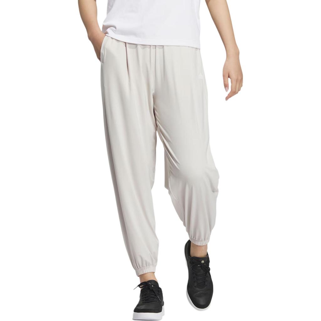 Adidas Knit UPF Pants Solid Color Quick-Dry Sun Protection Mid-Waist Cuffed Casual Pants Women pants Earth-Brown JJ2270