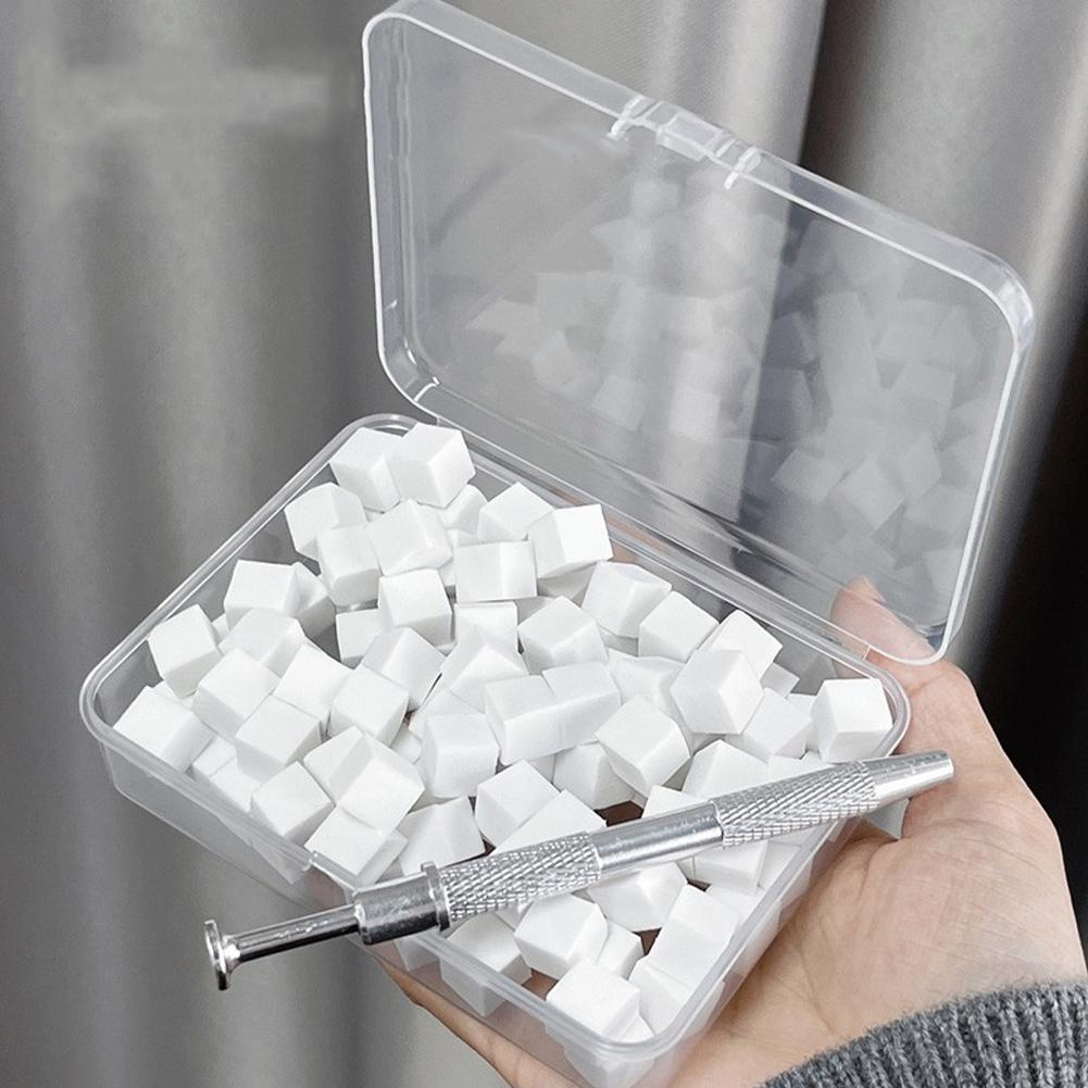 

100Pcs Square Nail Art Sponge Set Gradient Nail Brushes Gel Polish Design Nail Sponge Grab Pen Manicure Supplies