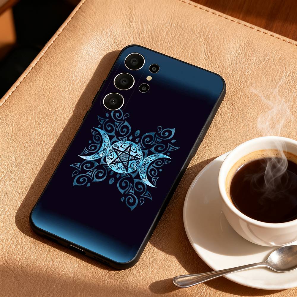 O-Occult Witchcraft Moon Gothic Witch Phone Case For Samsung S25,S24,S21,S22,S23,S30,Ultra,S20,FE,Lite,10,9,Black Cover
