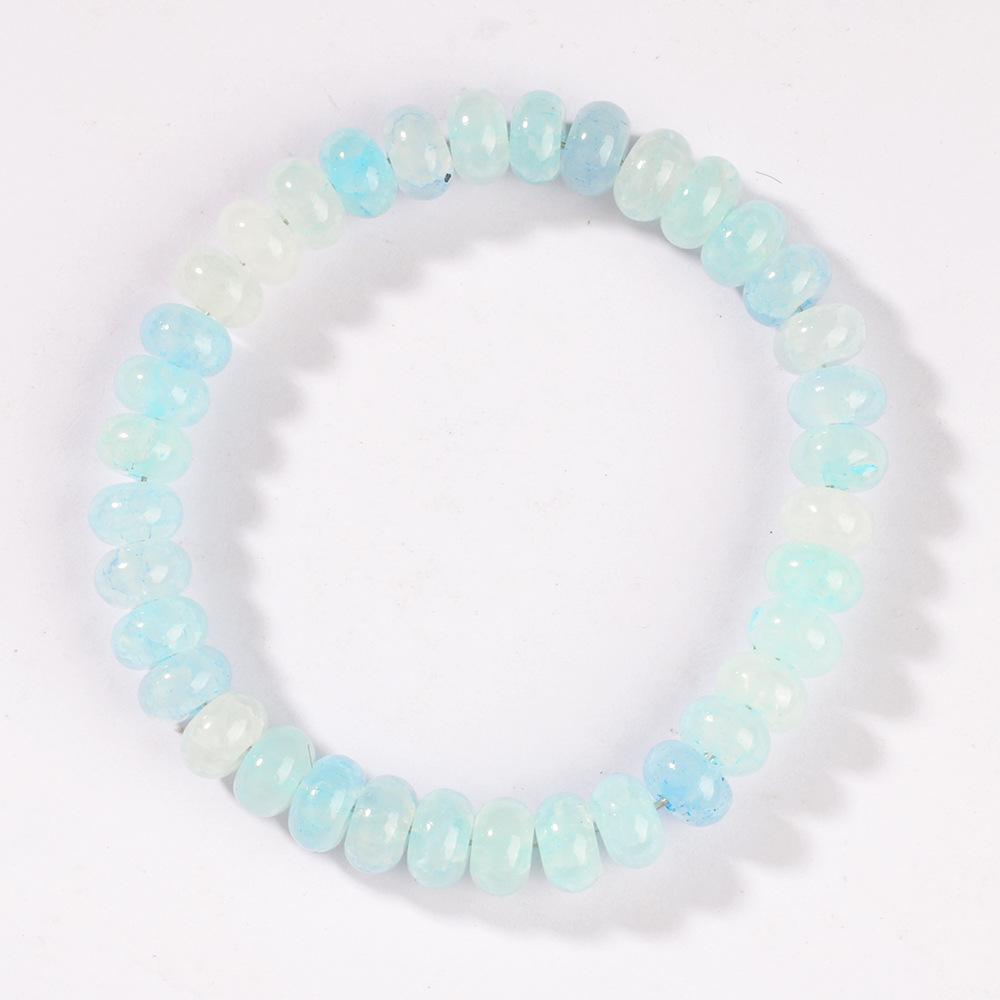 Festive Gifts Aquamarine Abacus Beaded Bracelet Fresh Fashion Jewelry For Women Daily Wear Gift