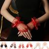 Mănuși de Dantelă Fără Degete din Plasă cu Fundiță pentru Nuntă Stil Prințesă Spectacol pe Scenă Petrecere de Bal Cosplay Accesorii de Mireasă