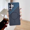 Carbon Fiber Pattern Suitable for Samsung S25 Ultra Half pack Magnetic Suction Phone Case Samsung S23 Ultra Ultra Thin PC Hard Case