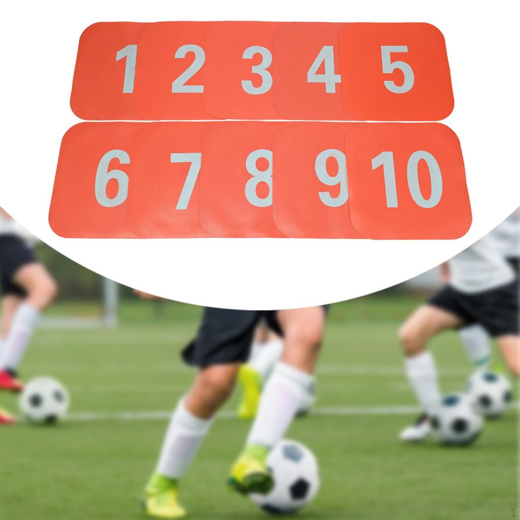 10 Pieces Flat Cones Markers Non Slip,Square,Floor Agility Dots,Floor Playmat for Soccer