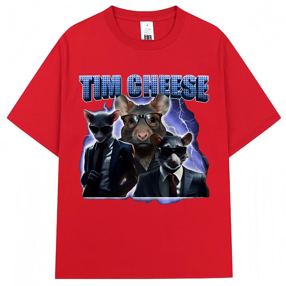 

Tim Cheese Funny Rat Meme Graphic T Shirts Fashion Vintage Unisex Women Tshirt Casual Cotton Oversized Tshirts Male Streetwear M